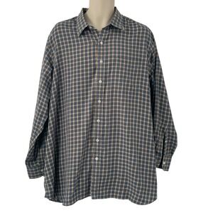 Hamilton Since 1883 Men's‎ Long Sleeve Button Up Shirt Blue/Brown Plaid Size XL